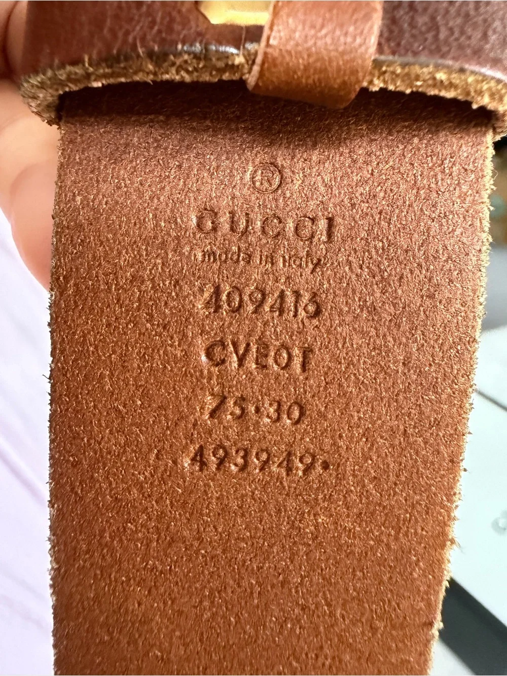 Authentic Gucci Brown Leather Double G Buckle Belt